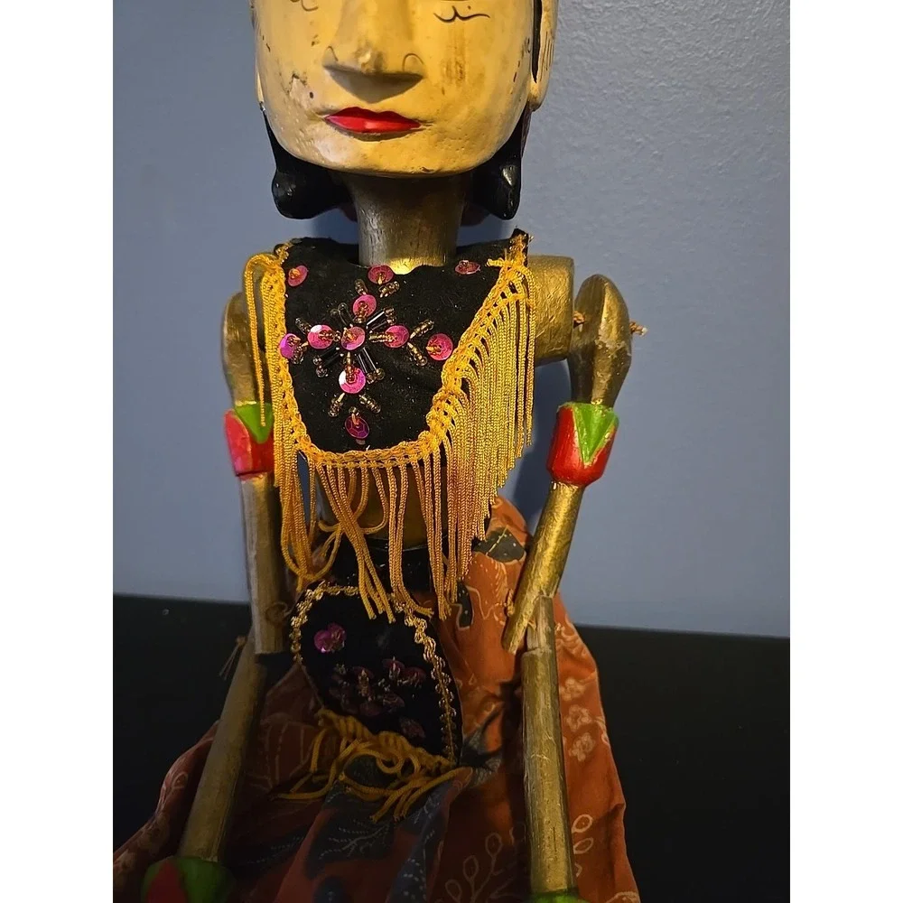Wayang Golek Ramayana Wooden Bali Puppet Indonesia Asian Stick Puppet Marionette